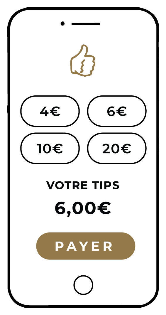 Choisir le montant et payer sur mobile